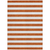 8' X 10' Orange Striped Washable Non Skid Indoor Outdoor Area Rug