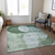 10' X 14' Mint Green And Fern Green Geometric Washable Indoor Outdoor Area Rug