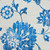 8' White And Denim Blue Round Floral Washable Indoor Outdoor Area Rug