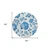 8' White And Denim Blue Round Floral Washable Indoor Outdoor Area Rug