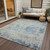 10' X 14' Blue Gray And Green Abstract Washable Indoor Outdoor Area Rug