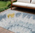 9' X 12' Denim Blue And Sky Blue Abstract Washable Indoor Outdoor Area Rug Transitional Style - Denim Blue, Sky Blue Color