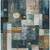 10' X 14' Teal Blue Gray And Gold Geometric Washable Indoor Outdoor Area Rug