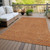 8' X 10' Brown Gray And Gold Polka Dot Washable Indoor Outdoor Area Rug