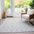 10' X 14' Silver And Ivory Geometric Washable Indoor Outdoor Area Rug Transitional Style - Silver, Ivory Color