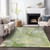 9' X 12' Green Blue And Gray Abstract Washable Indoor Outdoor Area Rug