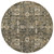 8' Coffee And Beige Round Oriental Washable Indoor Outdoor Area Rug