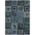 10' X 14' Blue Gray And Charcoal Geometric Washable Indoor Outdoor Area Rug