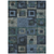 10' X 14' Blue Gray And Charcoal Geometric Washable Indoor Outdoor Area Rug