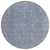 8' Denim Blue And Gray Round Oriental Washable Indoor Outdoor Area Rug