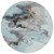 8' Teal Blue Gold And Gray Round Abstract Washable Indoor Outdoor Area Rug