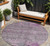 8' Purple And Gray Round Floral Washable Indoor Outdoor Area Rug