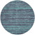 8' Teal Blue And Gray Round Striped Washable Indoor Outdoor Area Rug - Teal Blue, Gray