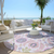 8' Blush Lavender And Purple Round Floral Washable Indoor Outdoor Area Rug