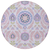 8' Blush Lavender And Purple Round Floral Washable Indoor Outdoor Area Rug