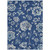 10' X 14' Navy Blue And Gray Floral Washable Indoor Outdoor Area Rug