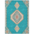 9' X 12' Teal Blue Brown And Ivory Oriental Washable Indoor Outdoor Area Rug
