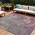 9' X 12' Blush Gray And Mauve Abstract Washable Indoor Outdoor Area Rug