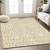10' X 14' Wheat And Ivory Geometric Washable Indoor Outdoor Area Rug