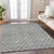 9' X 12' Gray And Ivory Geometric Washable Indoor Outdoor Area Rug - 606114980551