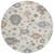 8' Ivory Brown And Blue Round Floral Washable Indoor Outdoor Area Rug