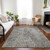 9' X 12' Gray Beige And Black Geometric Washable Indoor Outdoor Area Rug