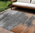 9' X 12' Rust And Gray Abstract Washable Indoor Outdoor Area Rug - Rust, Gray