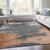 9' X 12' Rust And Gray Abstract Washable Indoor Outdoor Area Rug - Rust, Gray
