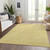 9' X 12' Yellow Gold And Ivory Floral Washable Indoor Outdoor Area Rug