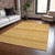 9' X 12' Wheat And Gold Striped Washable Indoor Outdoor Area Rug