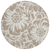 8' X 8' Taupe and Ivory Round Floral Washable Non Skid Indoor Outdoor Area Rug