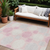 8' X 10' Pink Gray And Ivory Geometric Washable Indoor Outdoor Area Rug