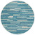 8' Teal Blue And Ivory Round Striped Washable Indoor Outdoor Area Rug Transitional Style - Teal Blue, Ivory Color