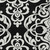 9' X 12' Black And Ivory Damask Washable Indoor Outdoor Area Rug
