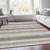 9' X 12' Taupe And Ivory Striped Washable Indoor Outdoor Area Rug - Taupe, Ivory