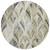 8' Taupe Ivory And Brown Round Geometric Washable Indoor Outdoor Area Rug