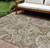 9' X 12' Chocolate Beige And Ivory Paisley Washable Indoor Outdoor Area Rug