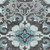 10' X 14' Teal Blue And Charcoal Damask Washable Indoor Outdoor Area Rug