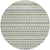 8' Linen And Lime Green Round Striped Washable Indoor Outdoor Area Rug