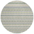 8' Linen And Lime Green Round Striped Washable Indoor Outdoor Area Rug