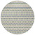 8' Linen And Lime Green Round Striped Washable Indoor Outdoor Area Rug