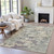 8' X 10' Sage Gray And Plum Abstract Washable Indoor Outdoor Area Rug