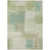 9' X 12' Artichoke Green And Beige Abstract Washable Indoor Outdoor Area Rug