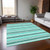 9' X 12' Turquoise Striped Washable Indoor Outdoor Area Rug