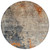 8' Khaki Gray And Copper Round Abstract Washable Indoor Outdoor Area Rug