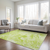 8' X 10' Lime Green Abstract Washable Non Skid Indoor Outdoor Area Rug