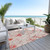 8' X 10' Salmon And Coral Floral Washable Indoor Outdoor Area Rug