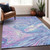 10' X 14' Sky Blue Lavender And Ivory Abstract Washable Indoor Outdoor Area Rug