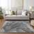 9' X 12' Gray Silver And Charcoal Abstract Washable Indoor Outdoor Area Rug - Gray, Silver, Charcoal