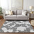 9' X 12' Gray And Ivory Abstract Washable Indoor Outdoor Area Rug - Gray, Ivory
